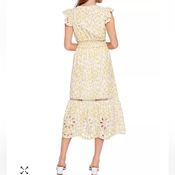 Rahi Yellow Floral Print Midi Dress size S - Picture 2 of 9